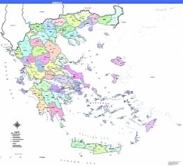 Χάρτης Ελλάδας- Βασικές Πόλεις (Λατινικά)