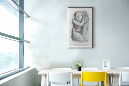 Naked girl with a basket of flowers