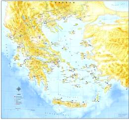 Χάρτης Ελλαδος Γεωφυσικός (Λατινικά)