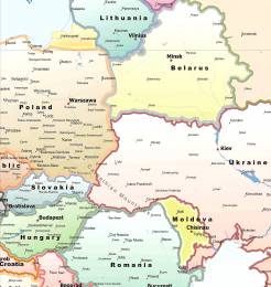 Χάρτης Ευρώπης - Τα κράτη μέλη της Ευρωπαϊκής Ένωσης   107 X 120 cm