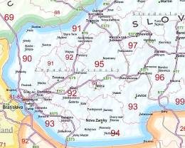 ΧΑΡΤΗΣ ΤΑΧΥΔΡΟΜΙΚΩΝ ΚΩΔΙΚΩΝ ΣΛΟΒΑΚΙΑ(POSTAL CODE MAP)