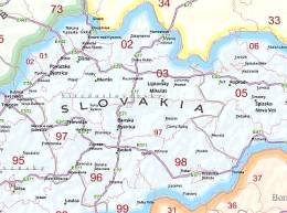 ΧΑΡΤΗΣ ΤΑΧΥΔΡΟΜΙΚΩΝ ΚΩΔΙΚΩΝ ΣΛΟΒΑΚΙΑ(POSTAL CODE MAP)